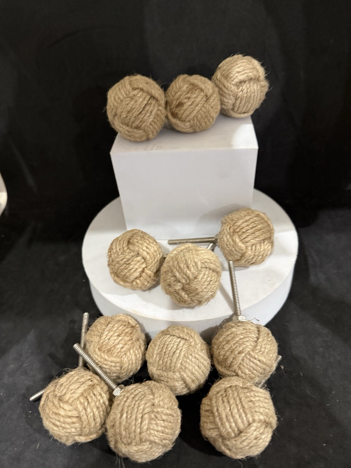Unique Drawer Pull 12 Ball Of Yarn /String Extra Long Screw For Thicker Drawers