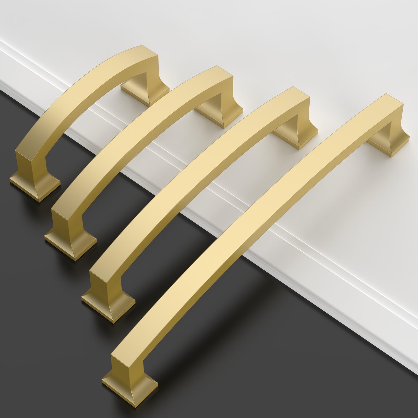 10 Pack 3”(76mm) Gold Kitchen Cabinet Handles Modern Gold Cabinet Pulls Draw…