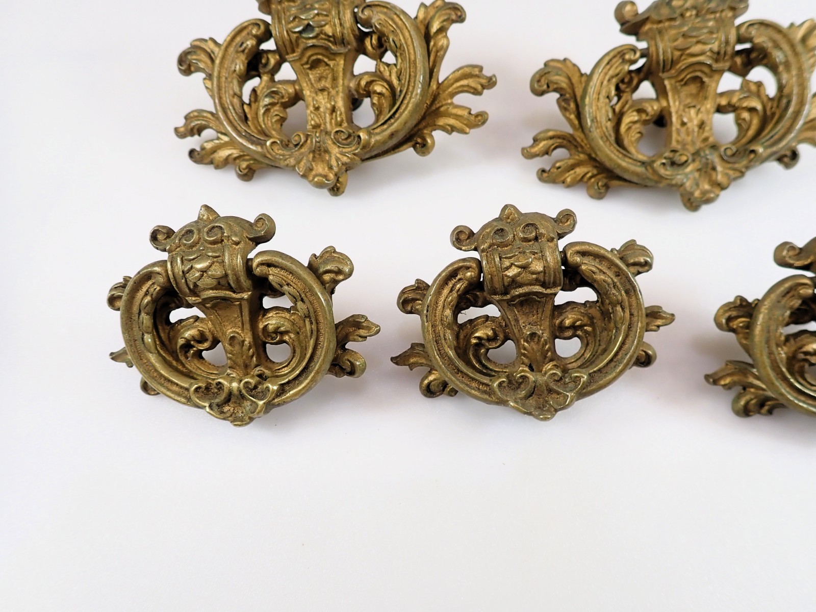 Vintage Keeler Brass Co KBC Ornate Drawer Pulls Lot of 5 Louis XVI Rococo