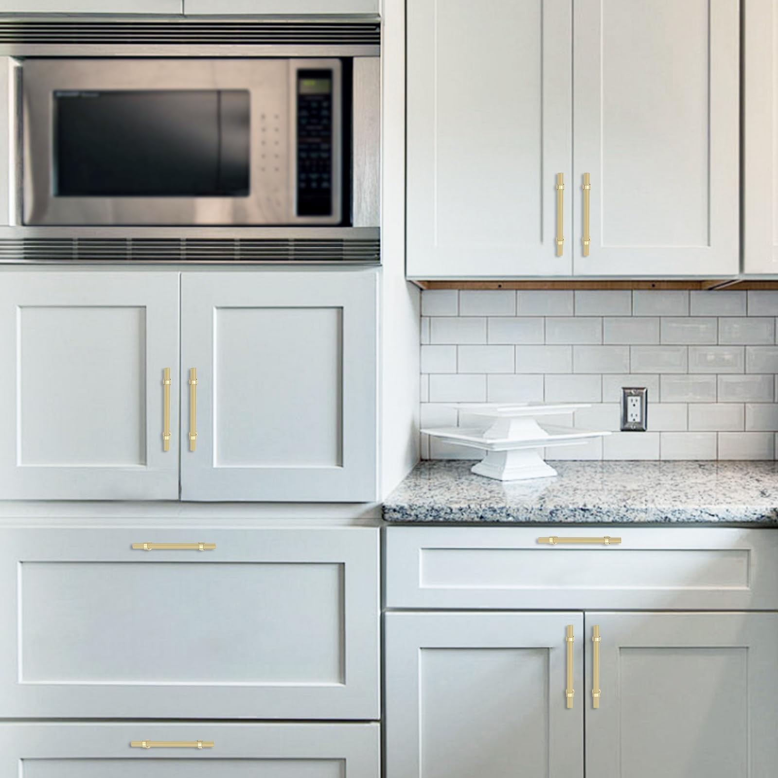 Komotia 30 Pack 5 Inch Cabinet Pulls Knurled Brushed Gold Kitchen Cabinet