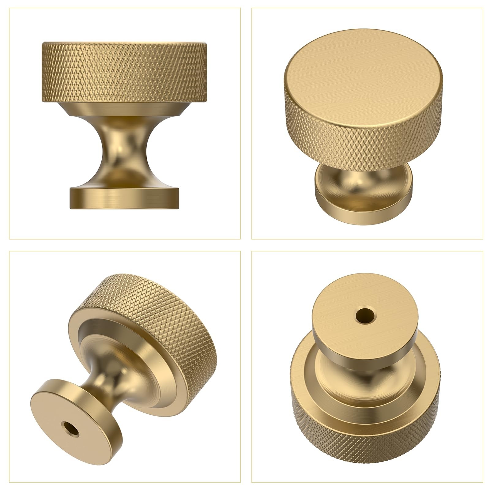 10 Pack Champagne Bronze Knurled Cabinet Knobs Kitchen Champagne Gold Pulls f…