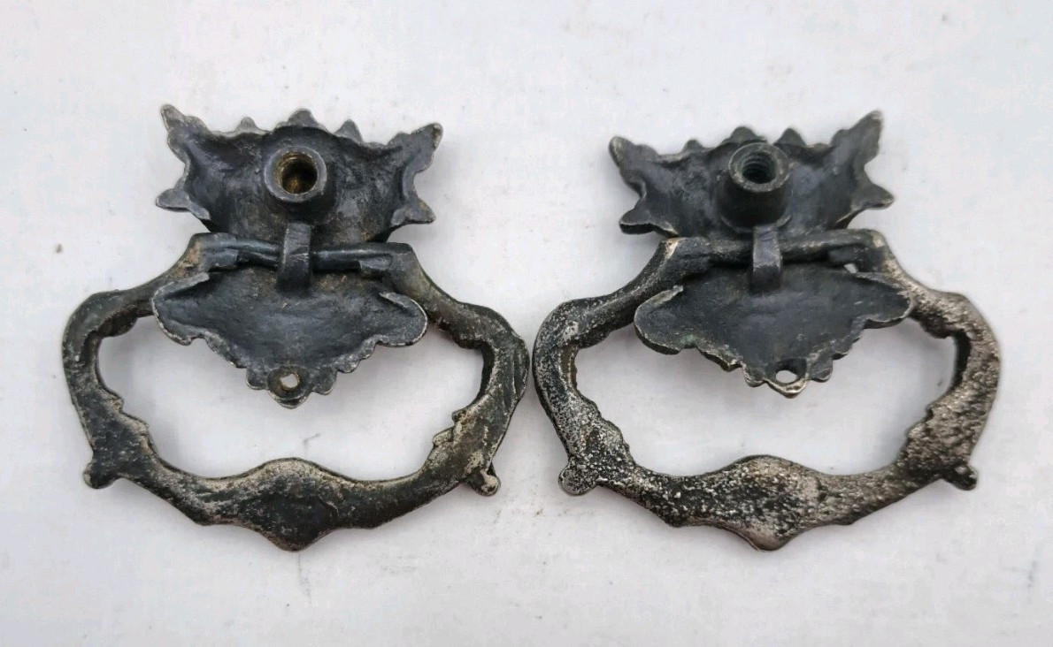 Antique Drop Handles Drawer Pulls Handle Vintage Furniture Old Hardware Lot of 2