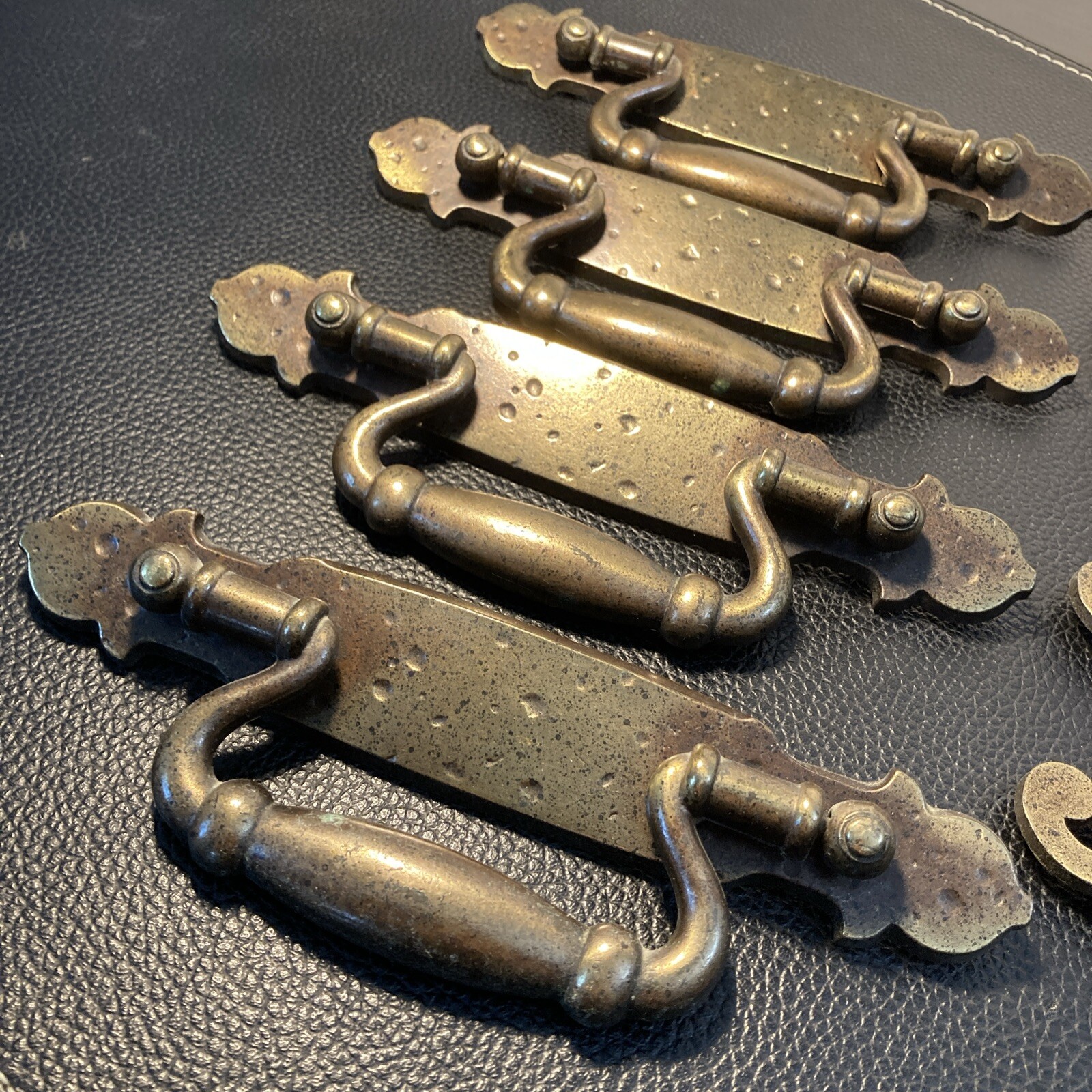 Vintage Distressed Dresser Drop Handles Knobs Key Holes—Lot Of 11 With Screws