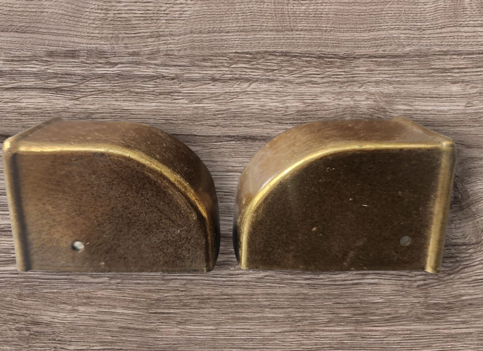 2 Small Vintage Brass Toe Caps/Table Leg Feet 7/8 inch wide x 1 1/2″ New OS
