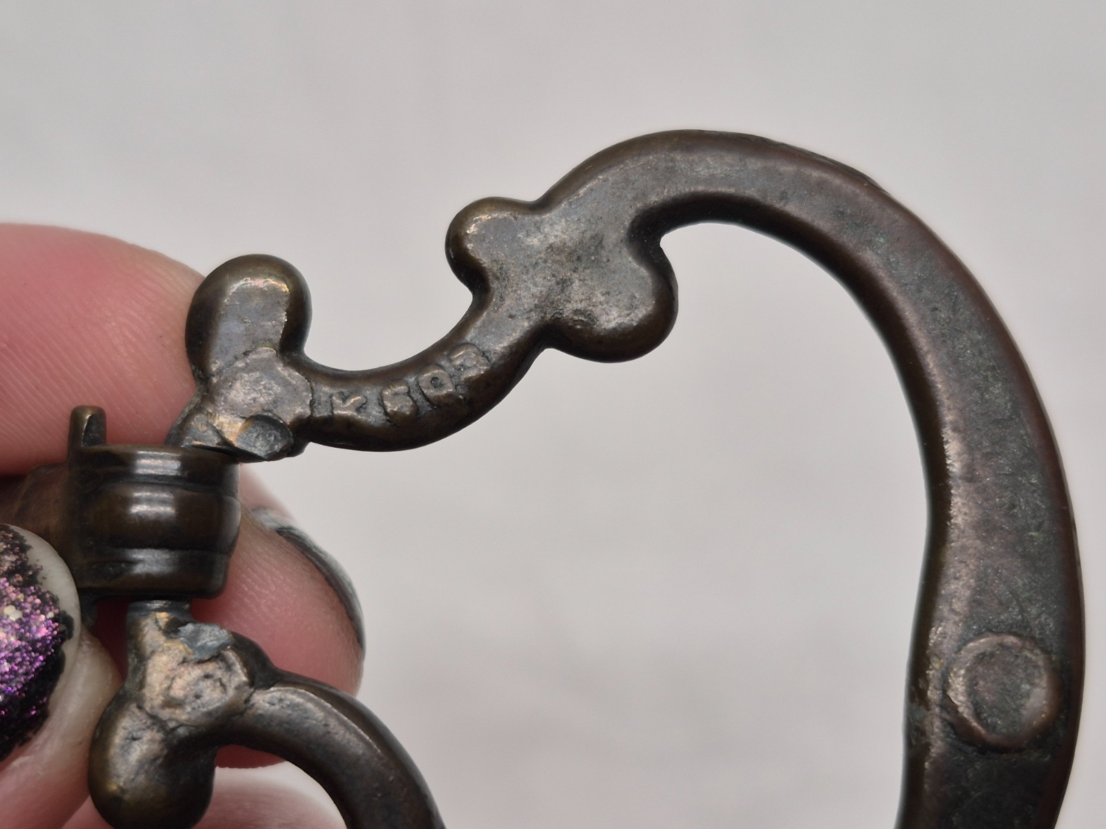 Vintage Antique Ornate Metal Drawer Pull Hardware Drop Ring Knob Bail Furniture