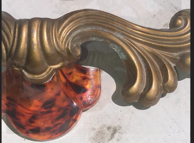 Six Vintage Art Deco Drawer Pulls Handles Knobs Bakelite Celluloid With Screws