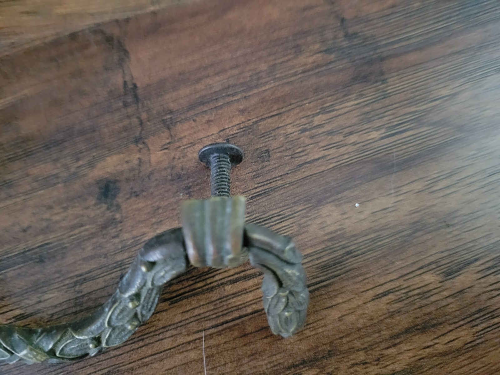 Brass Furniture Drawer Pull Handle with screws 4” Long Vintage