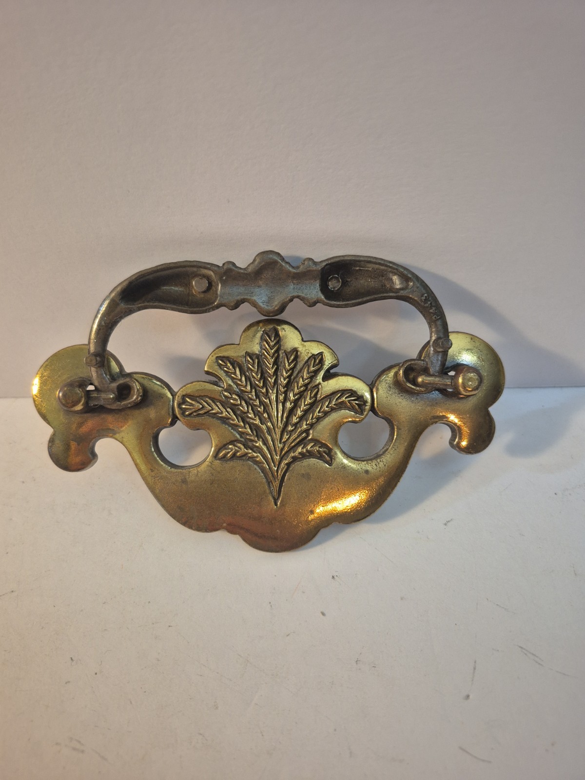 1 x vintage B-474-0 brass drop bail Pull Handle Wheat Bouquet detail 3.5″ cente