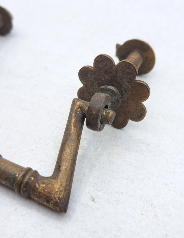 Antique Drawer Pull Handle Old Furniture Vintage Brass Hardware