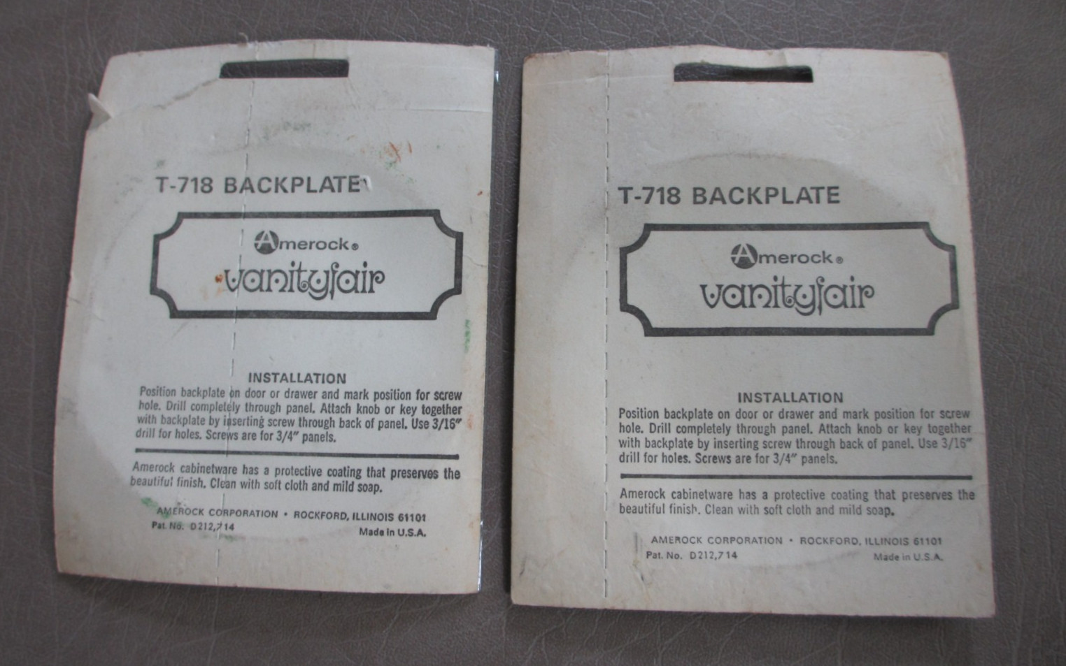 Vintage MCM Amerock Antique English T-718 BP718 Backplate Lot of 2 Vanity Fair