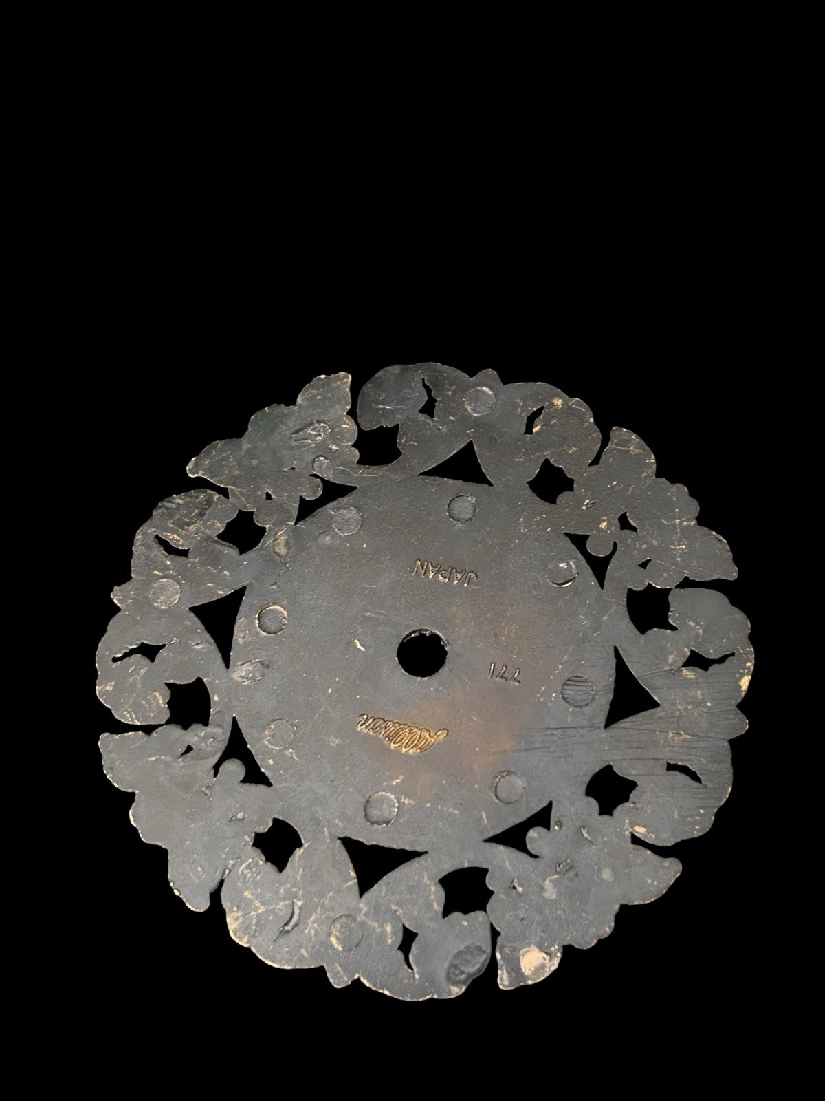 5 Vtg Allison Japan Art Nouveau Filigree Backplate Round 3” Escutcheon Ornate