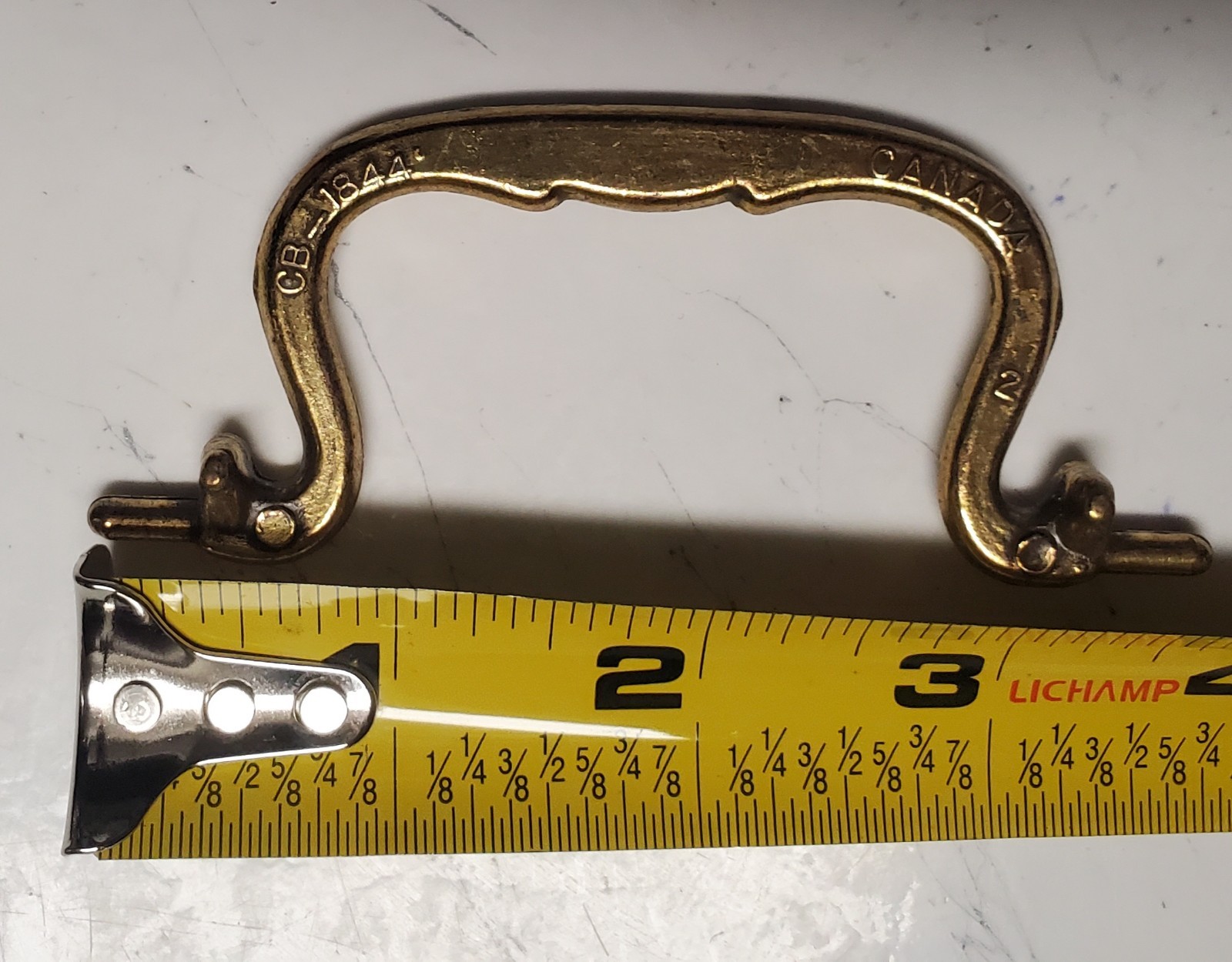 Vintage MCM Cluthe CB-1844 Aged Brass Swan Neck Drawer Pull Canada 3.5″ CTC