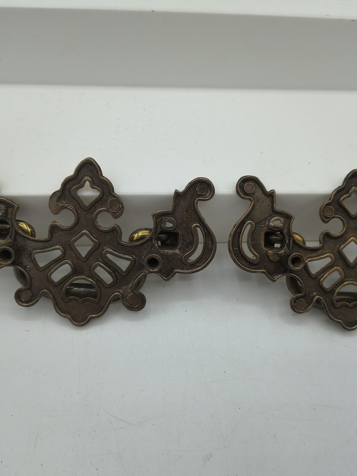 Mixed 9 Vintage Chippendale Drawer Pull Drop Bail Handle 2 Pair, 4 Same, Single