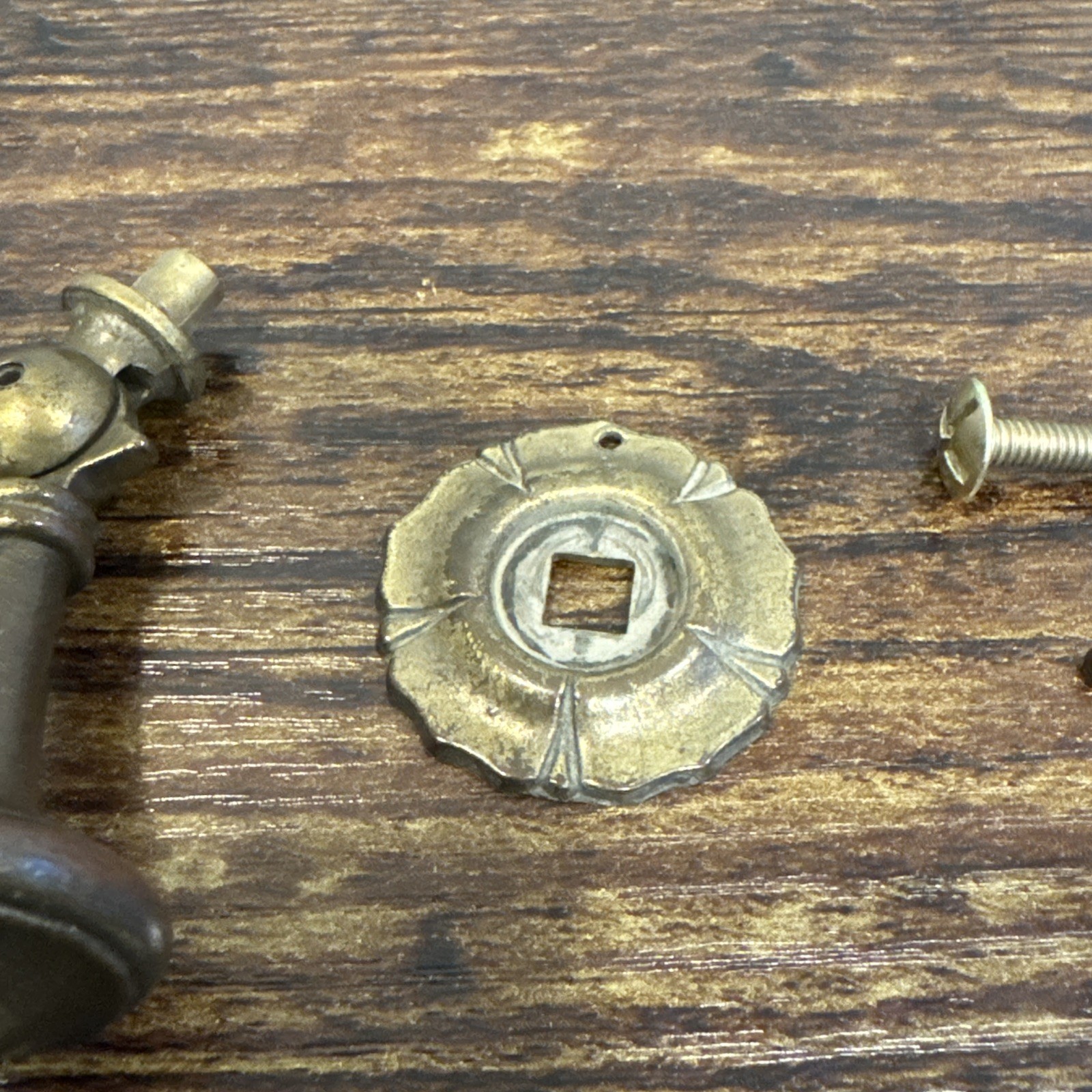 Drexel Esperanto Drawer Pull Teardrop Brass Dresser Handle Backplate Vintage MCM