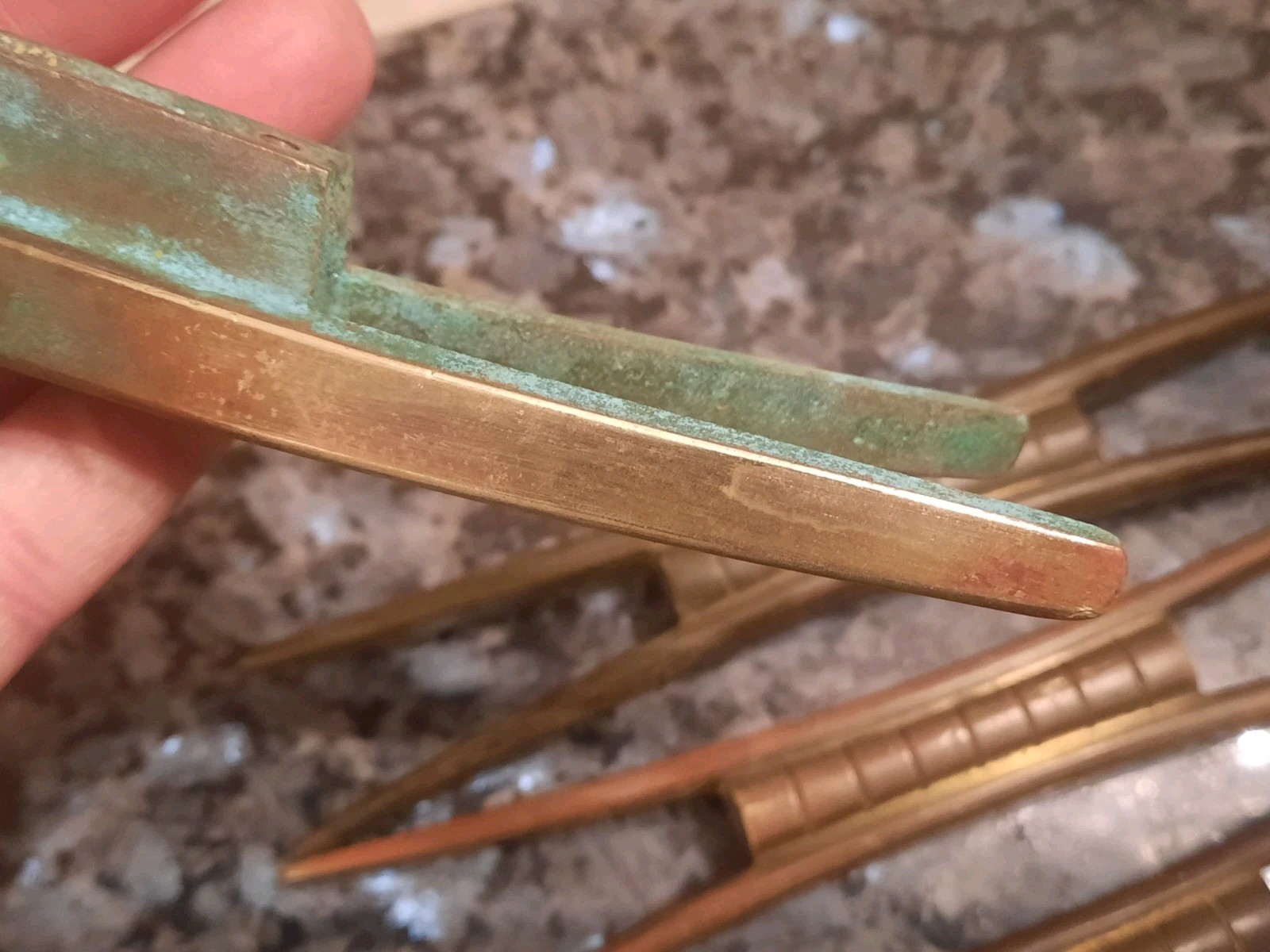 LOT of (10) Vintage 9″ Solid Brass Cabinet Drawer Handle Pulls – Approx. 10 lbs.
