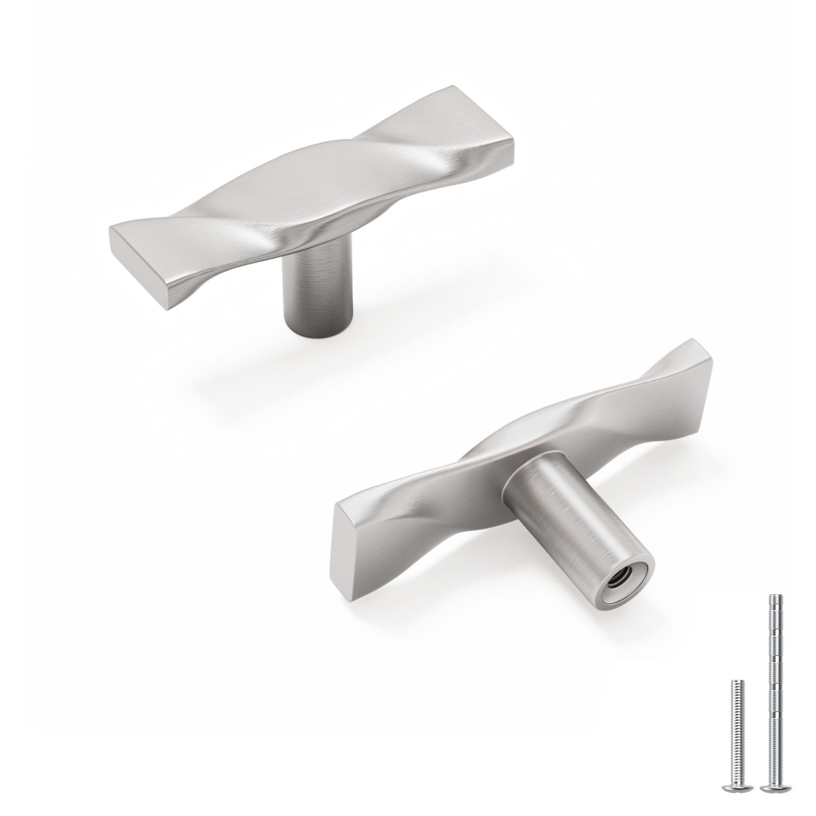Rergy 10 Pack Brushed Nickel Cabinet Knobs Solid Heavy Duty Zinc Alloy Kitche…