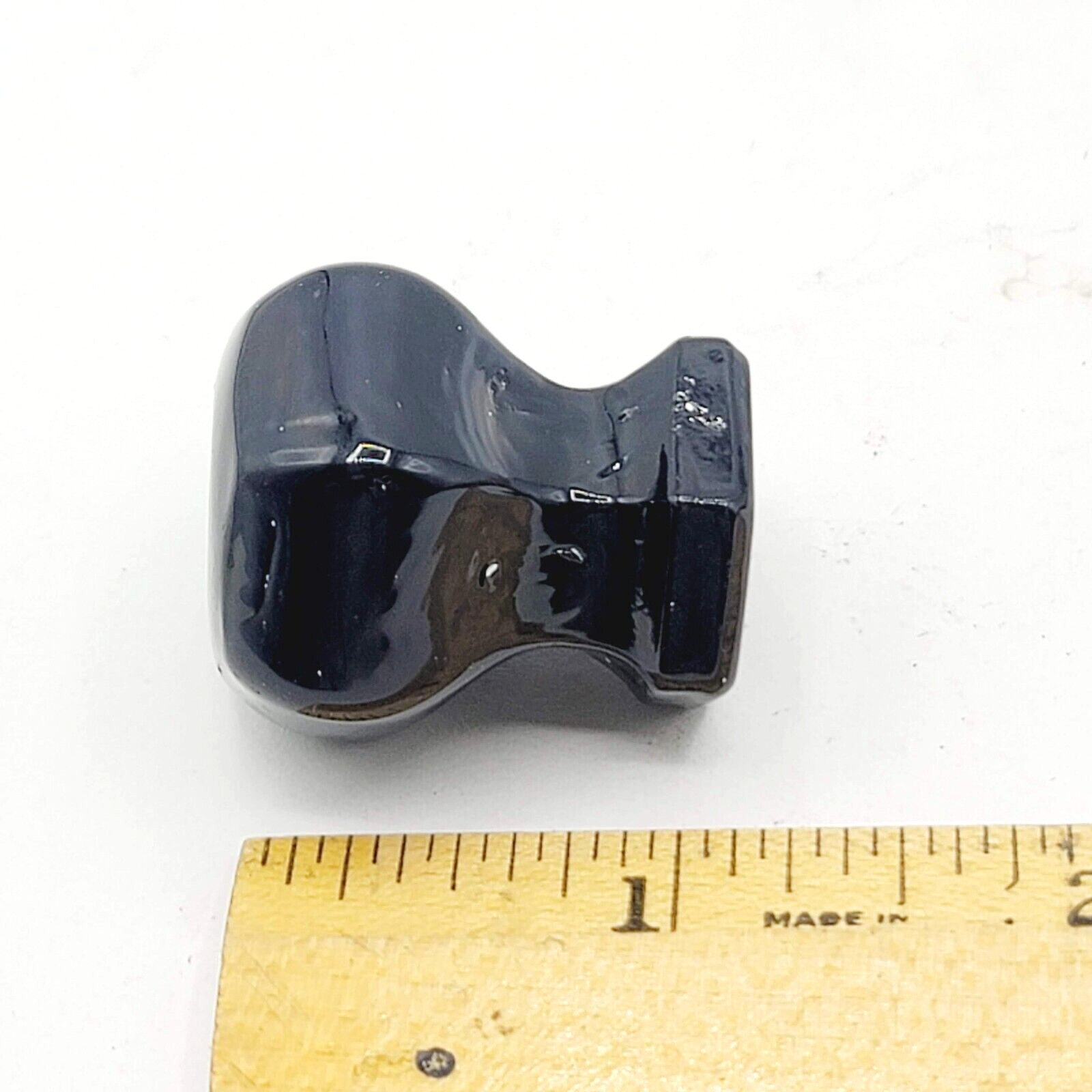 Vintage Black Glass Drawer Pulls SINGLE Reclaimed Salvaged Hardware