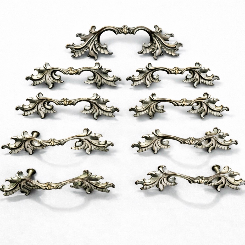 Vintage Brass Drawer Pulls Lot of 9 *Keeler Brass Co 1960s | French Provincial