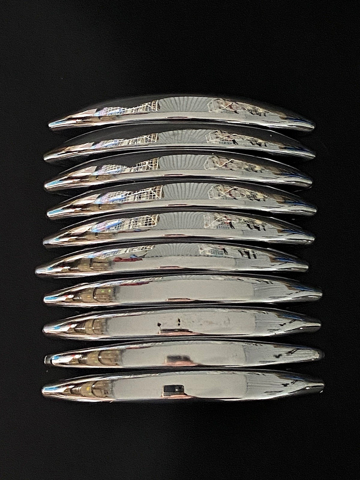Lot of 10 Vintage Chrome Drawer Pulls Cabinet Handles MCM 4″ -20 Screws