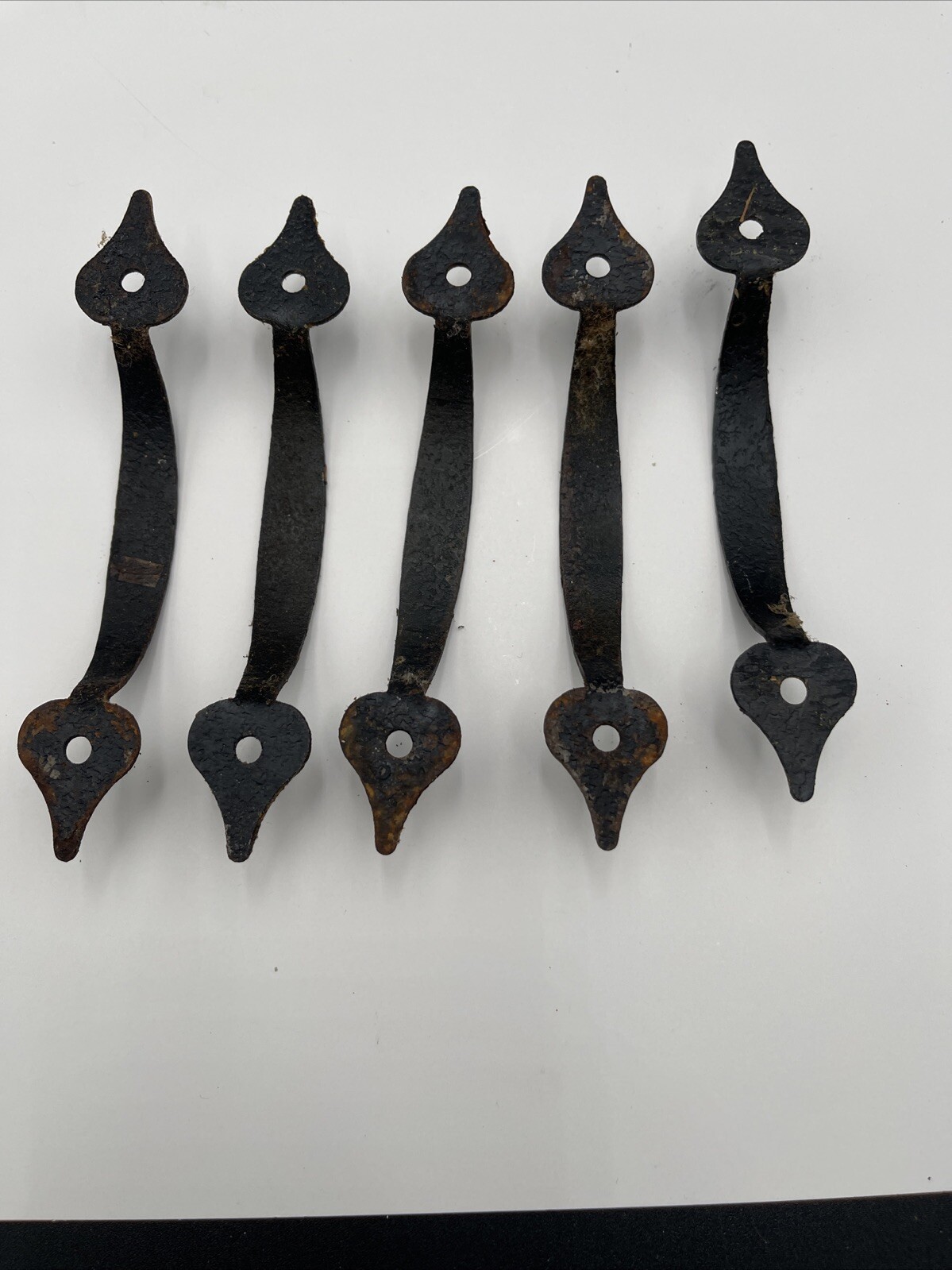 5 Vintage Black Metal Drawer Cabinet Handles Pulls – 5 Inches In Length