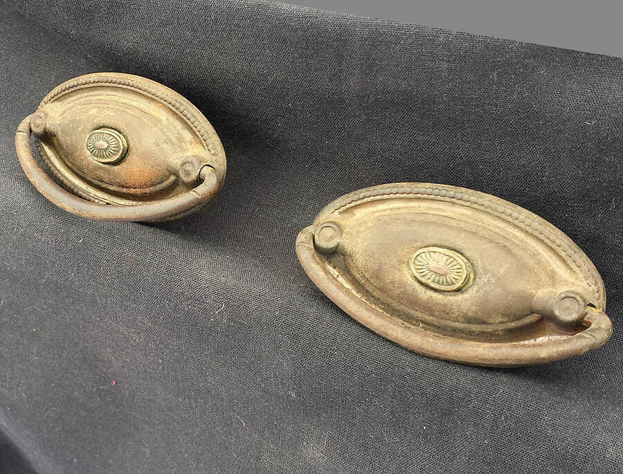 Pair Antique Vintage Metal Drawer Cabinet Furniture Door Drop Pull Handle Plate