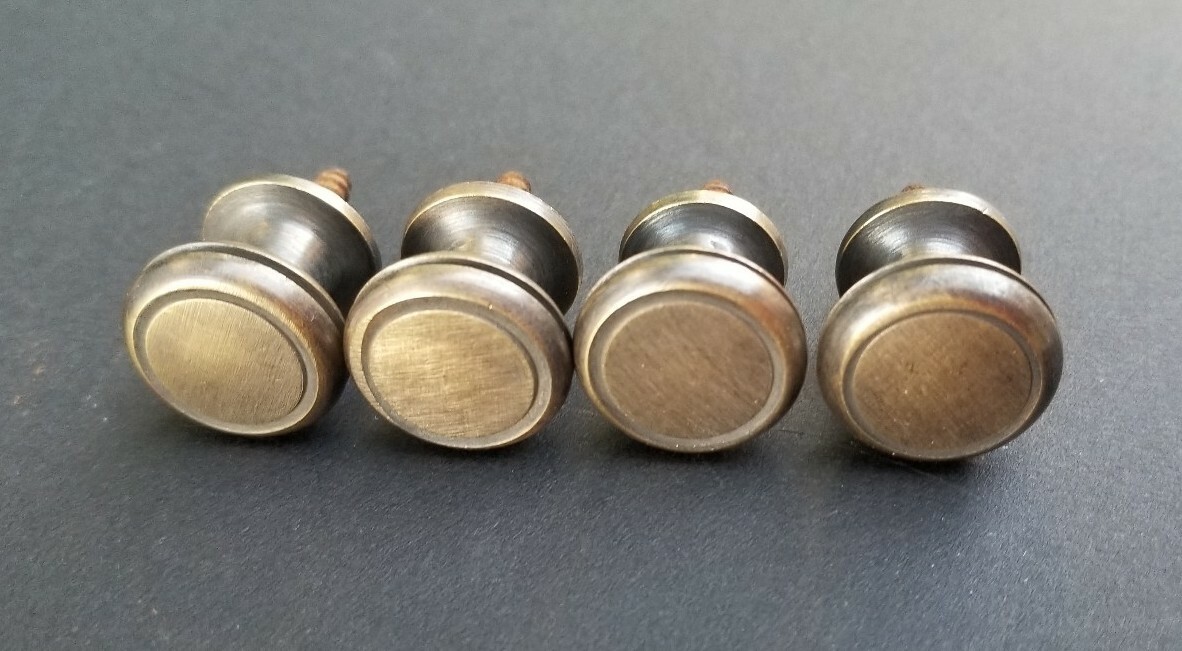 4 Solid Brass Stacking Barrister Bookcase 5/8″dia Knobs drawer Pulls #K26