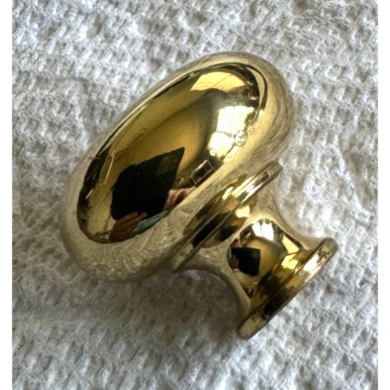 Solid Brass 1 1/4″ Polished Mushroom Shaped Drawer Pull