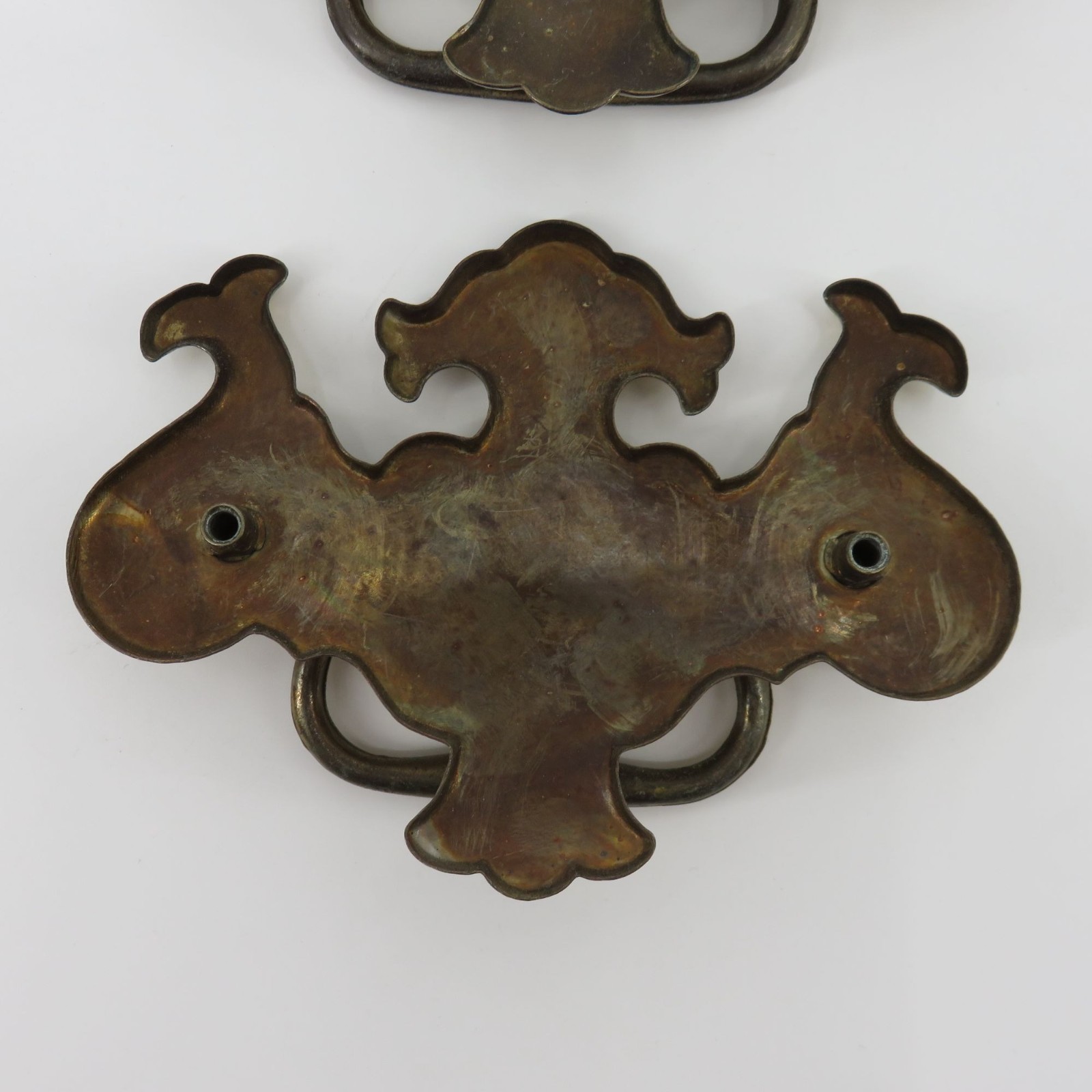 VTG Lot of 2 Brass Metal Drawer Pulls Furniture Hardware Traditional Colonial