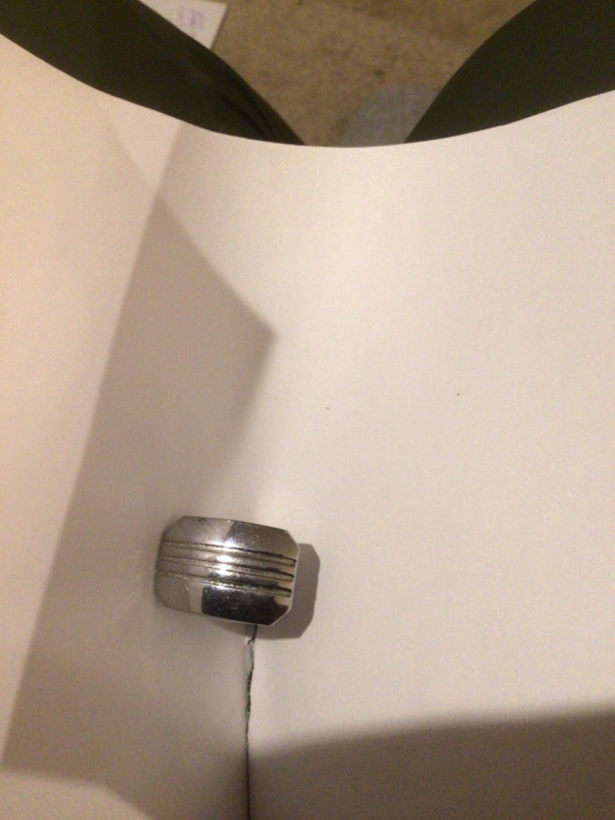 1950’s Vintage Chrome Lined Rectangular Draw Knob NEW