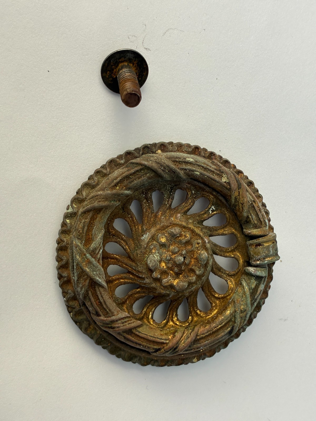 Lot Brass & Metal Pulls Cabinet Handle Mixed Material Distressed Vintage Salvage