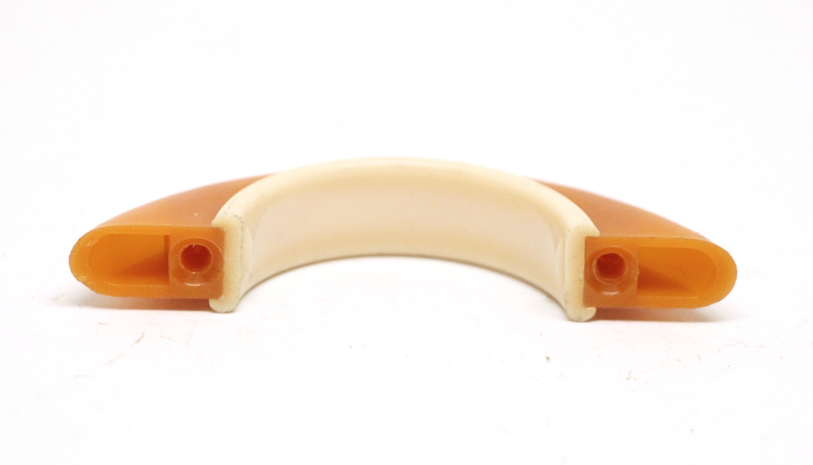 Vintage 3 in. Mid Century Orange & White Plastic Bridge Pull