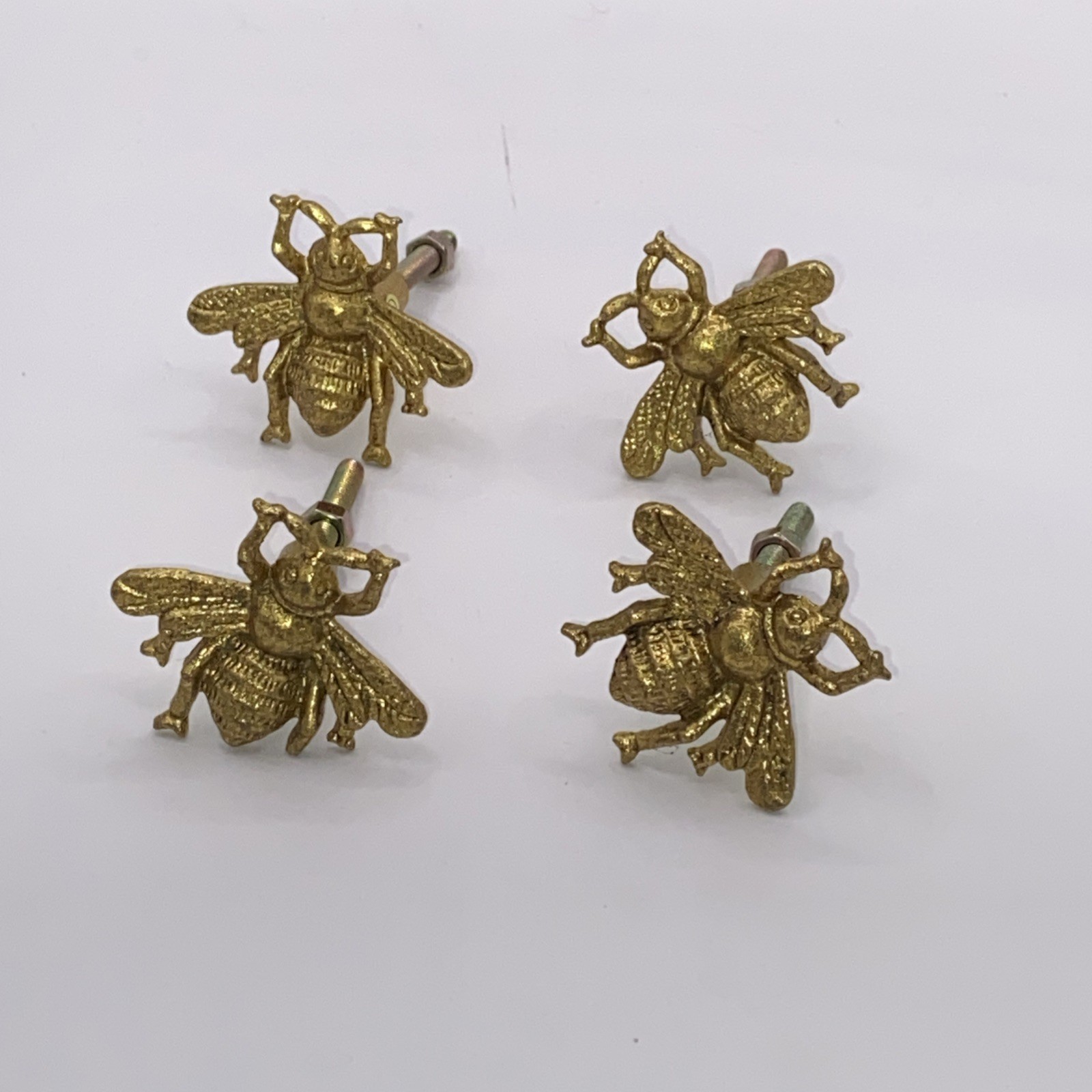 Antique-Gold Metal Drawer Pulls Handles Bee Vintage-Brass Cabinet Door Knobs 4