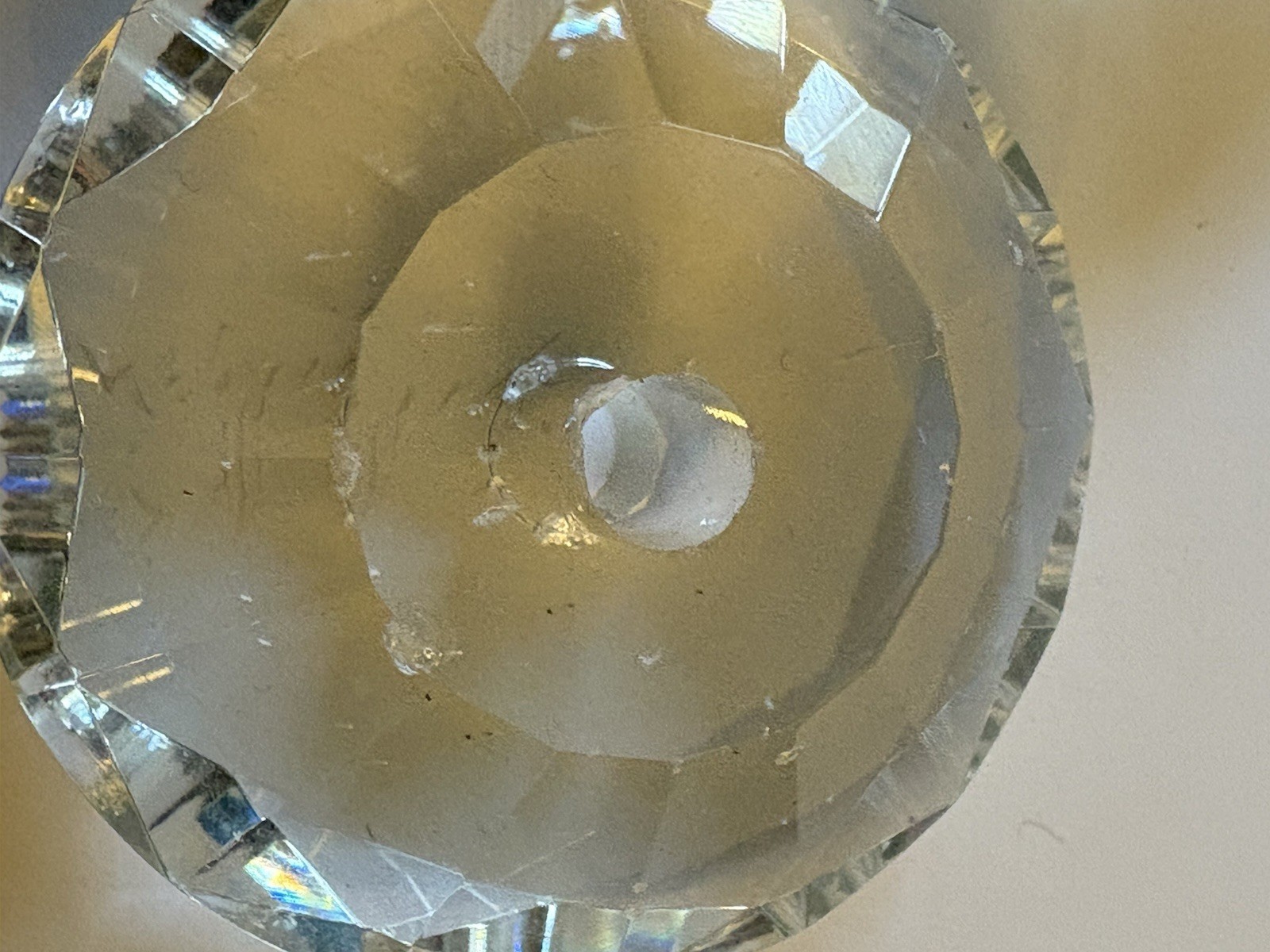 10 Crystal Glass Diamond Shaped Cabinet or Drawer Knobs 2 3/8 Inches Diameter