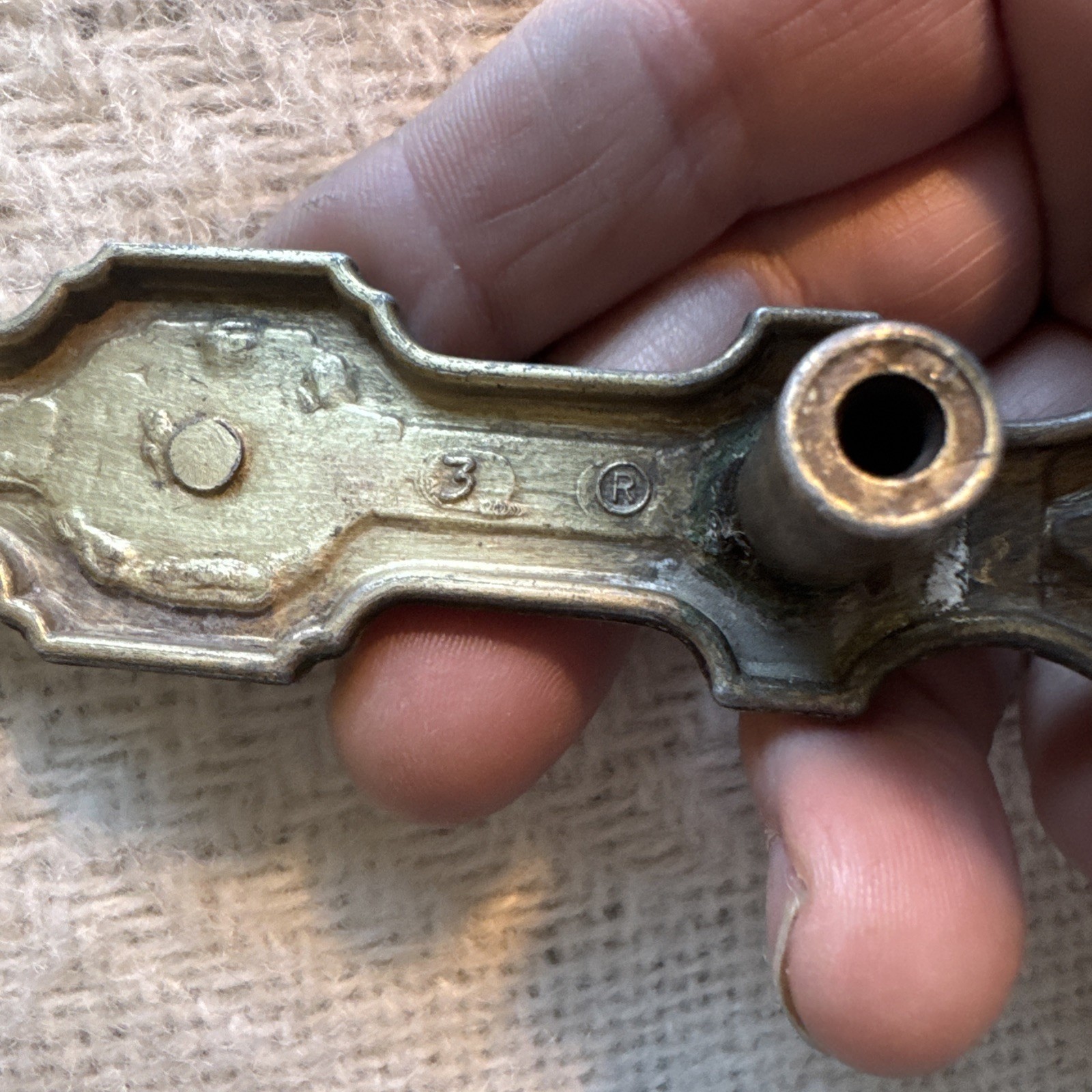 4 Antique Drawer Pull Handles (3″ Center) Brutalist Aged Vtg Hardware #578