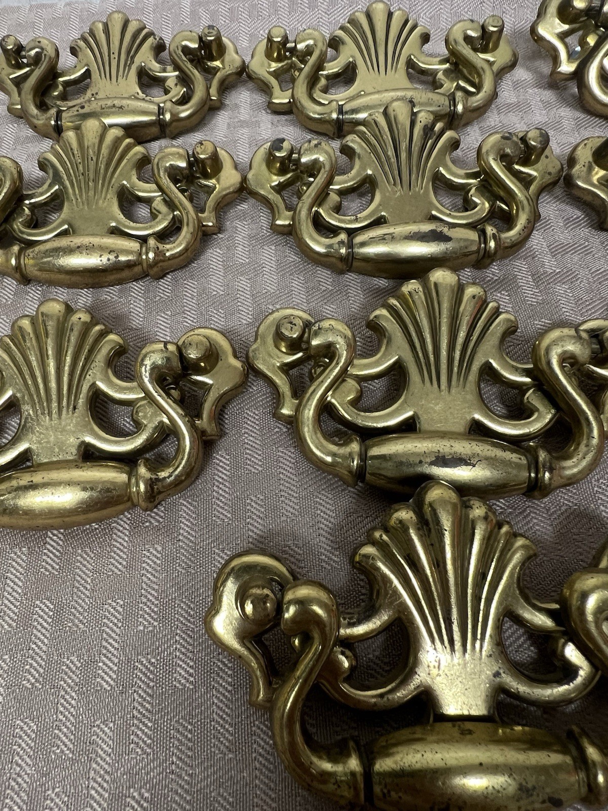 Lot 10 Vintage Brass Drop Bail Pull Handle Drawer 1986 BPC 21016 Chipendale