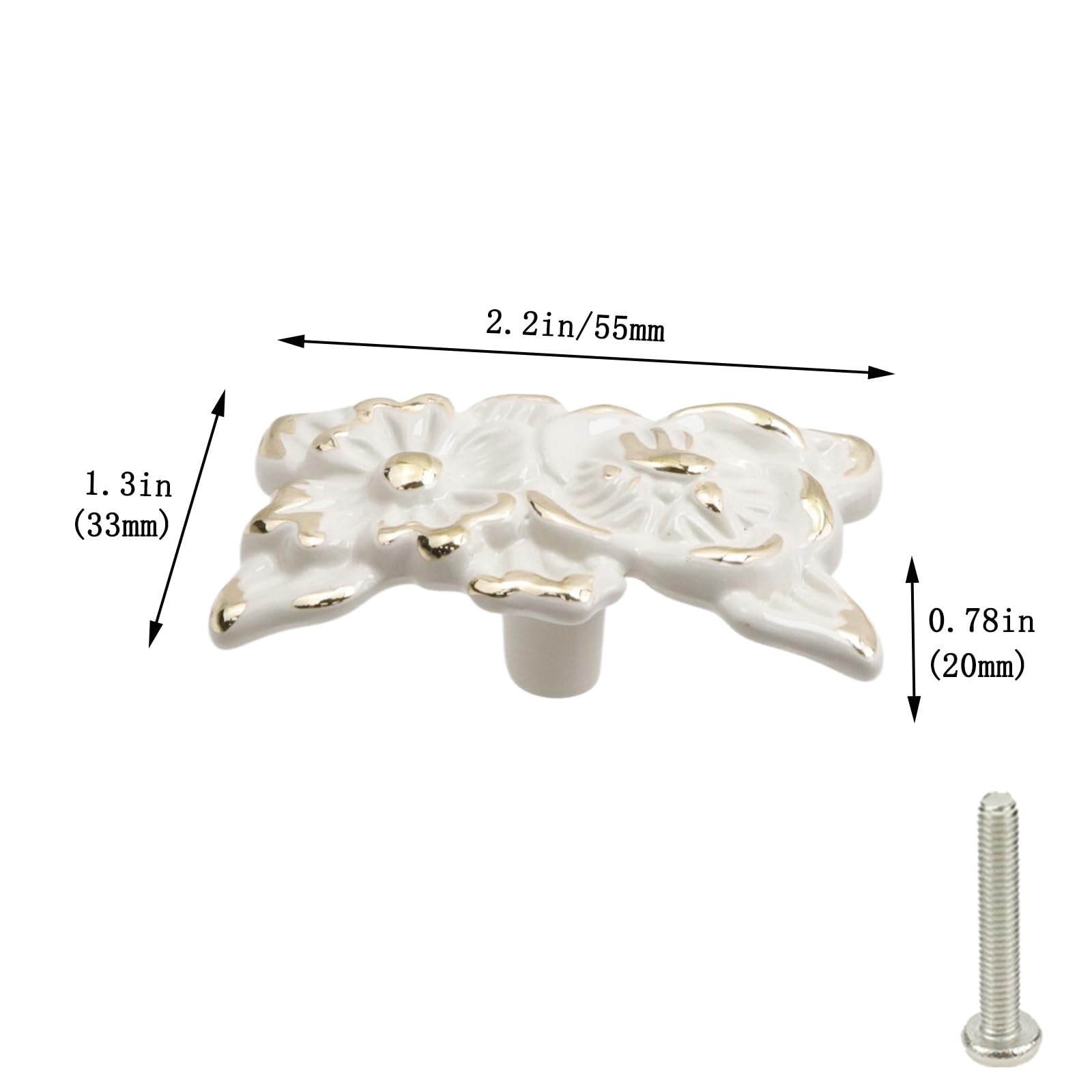 2Pcs Euro Rose Decorative Cabinet Knobs Handles Pulls Drawer Knobs | Ivory Dr…