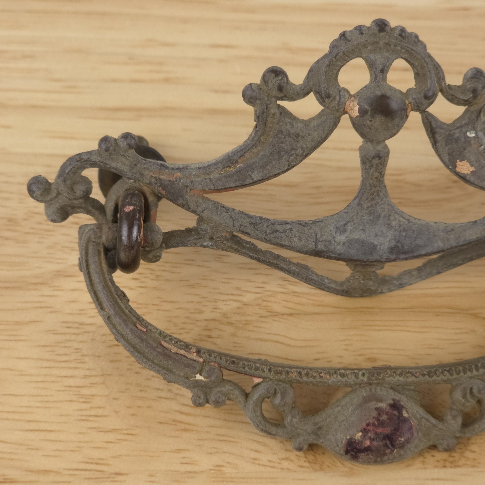 Vintage Brass Drop Bail Handle Drawer Cabinet Pulls Lot of 3 Antique Patina