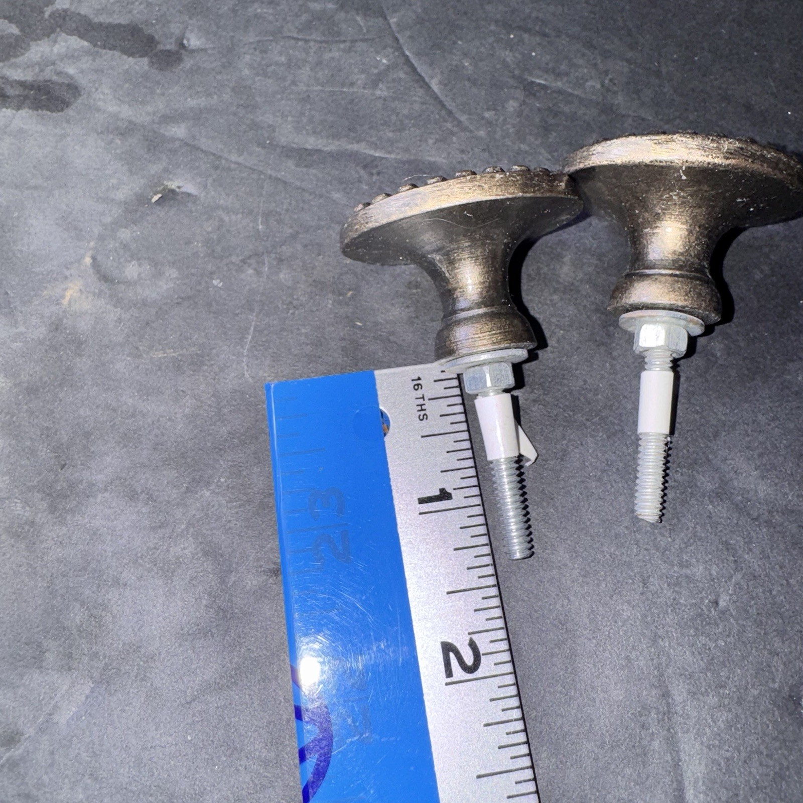 Set of 2 Vintage Rhinestone Oval Drawer Knobs Pulls Bronze Tone Cabinet Hardware