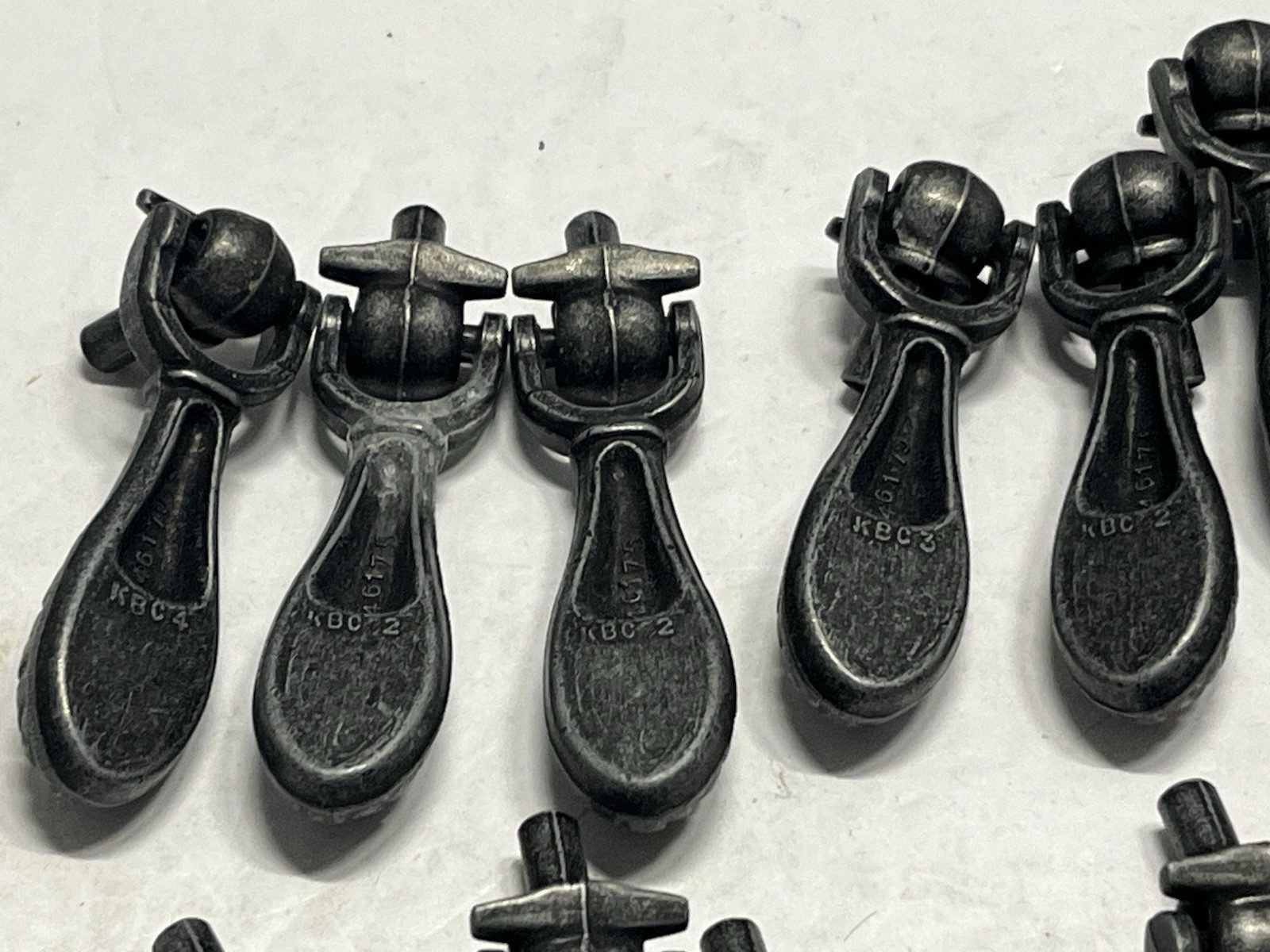 Vintage Lot (15) NOS KBC Gray/Black Basketweave Teardrop Drawer/Cabinet Pulls