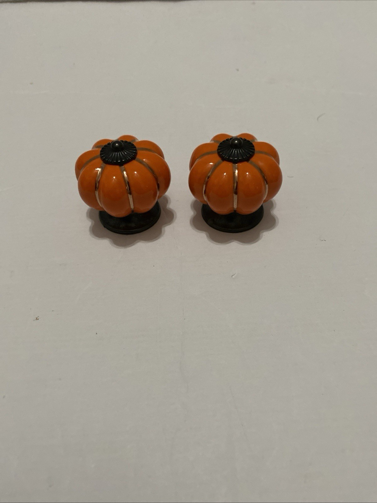 New orange color brass colored drawer pulls knobs ceramic and metal