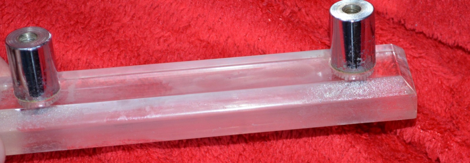 Set of 3 Lucite Drawer Pulls 4.75″ long rectangular knobs Lot