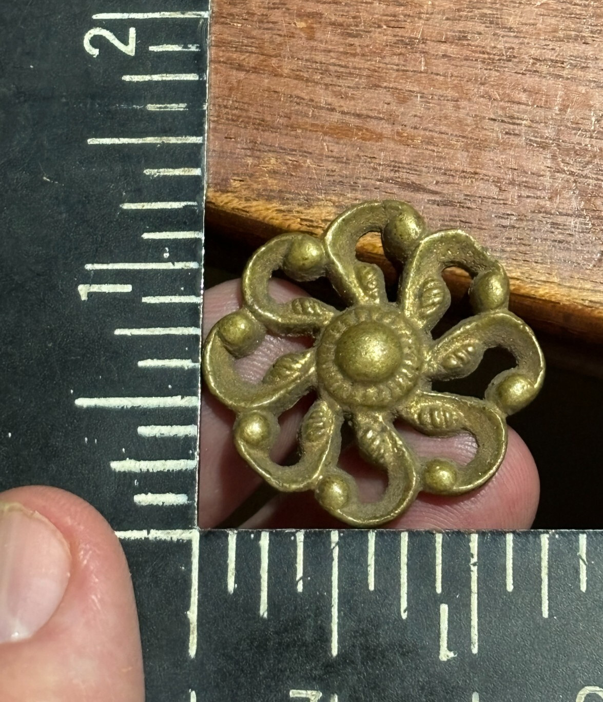 Vintage Ornate Round Cabinet Knob Drawer Pulls 1 1/4 inch Diameter