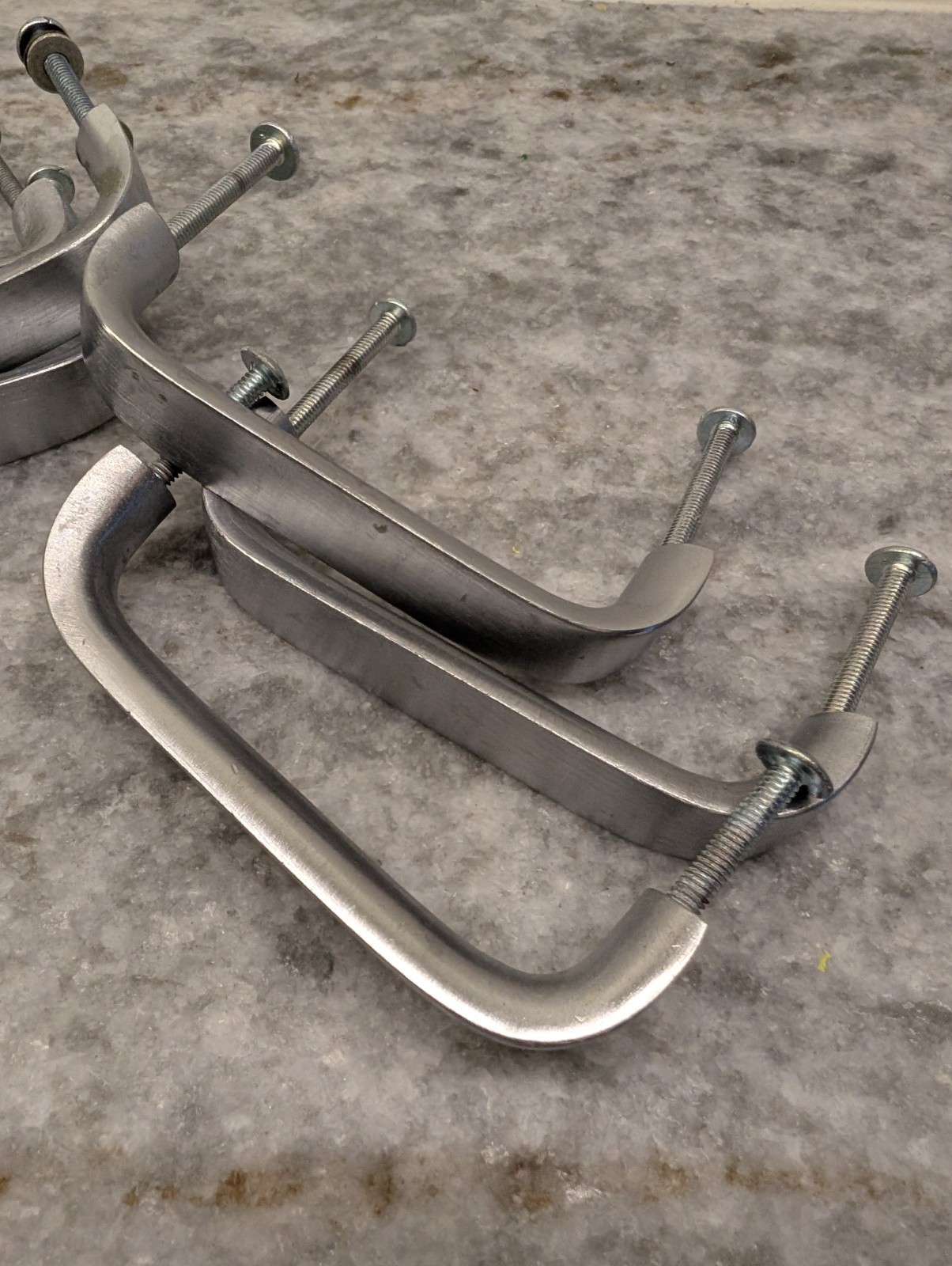 Reclaimed Vintage Brushed Aluminum Metal Drawer or Cabinet Pulls 6pcs