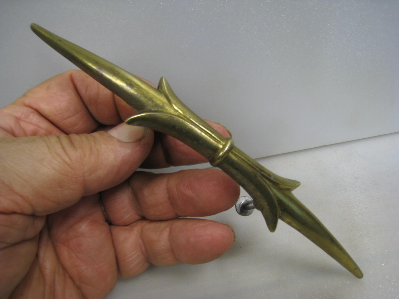 VINTAGE MID CENURY ORNATE BRASS 7″ DRAWER PULL HARDWARE DOOR HANDLES DRAWER