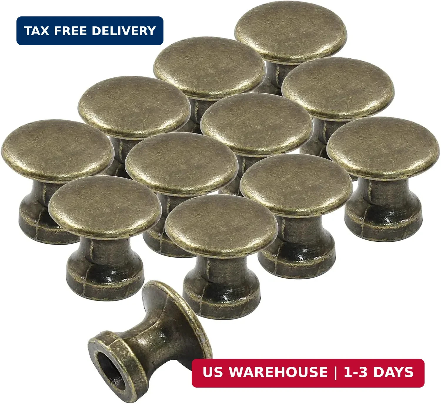 Hitefu 12PCS Antique Mini Cabinet Drawer Knobs, 11.5mm Metal Dresser Drawer Hand