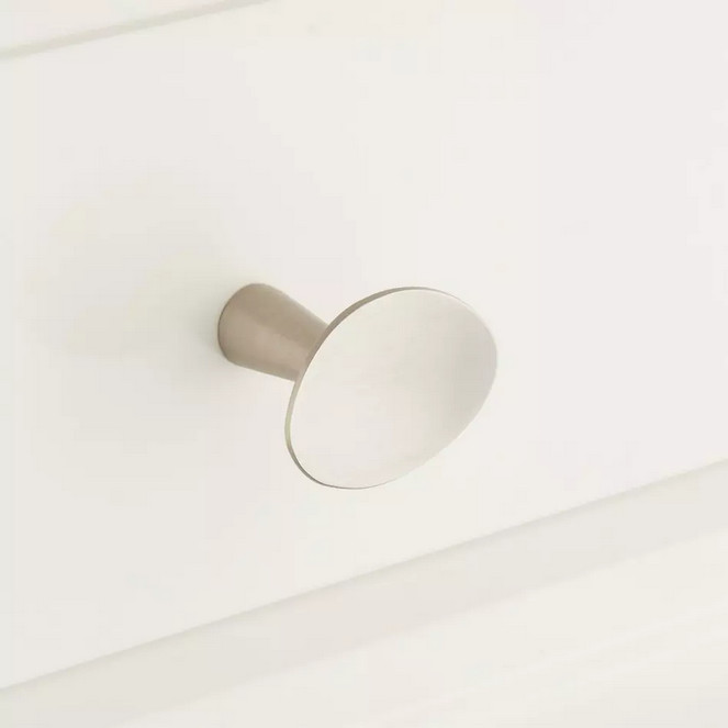 Ruedo Solid Brass Oval Cabinet Knob – Brushed Nickel