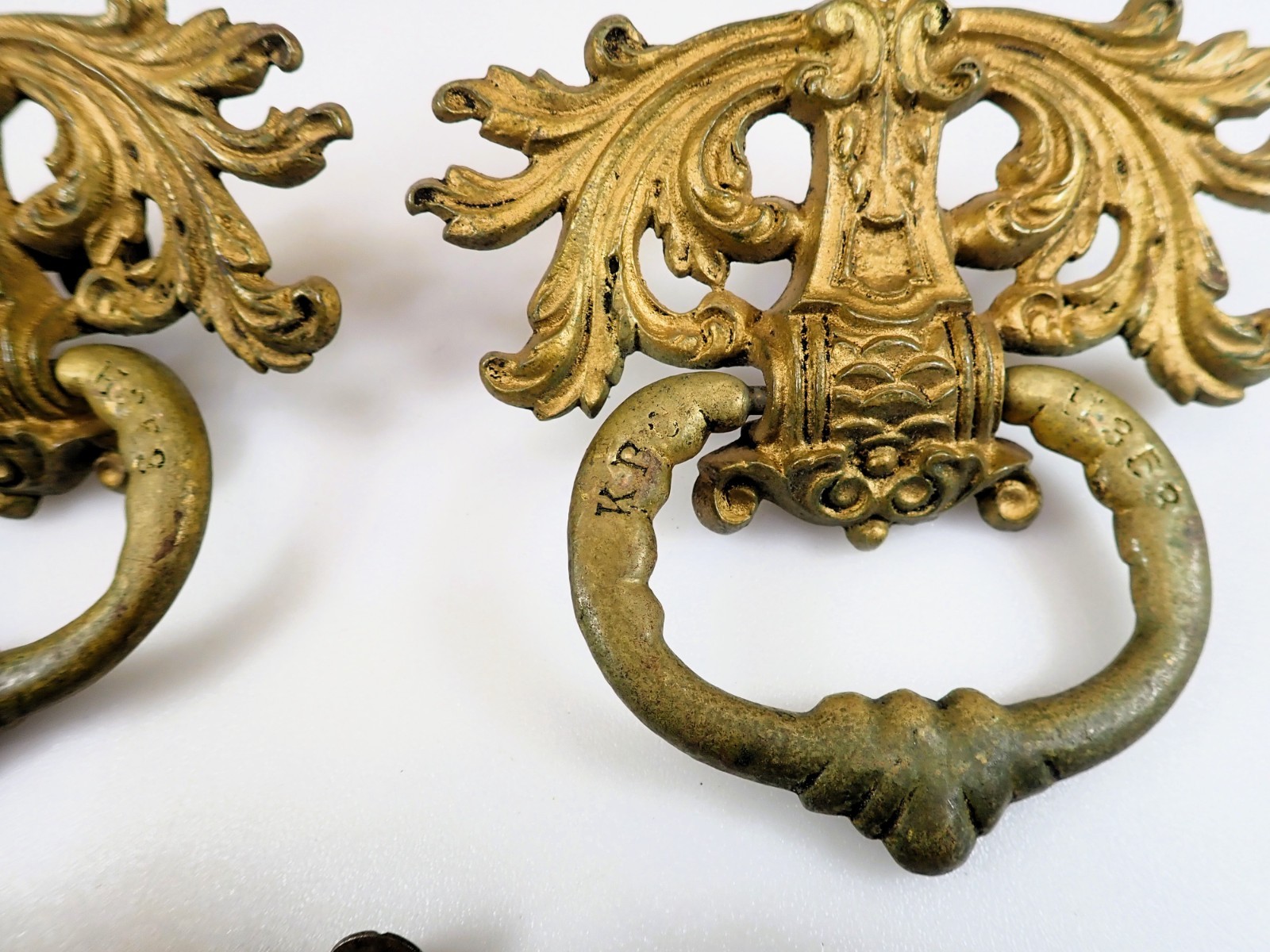 Vintage Keeler Brass Co KBC Ornate Drawer Pulls Lot of 5 Louis XVI Rococo