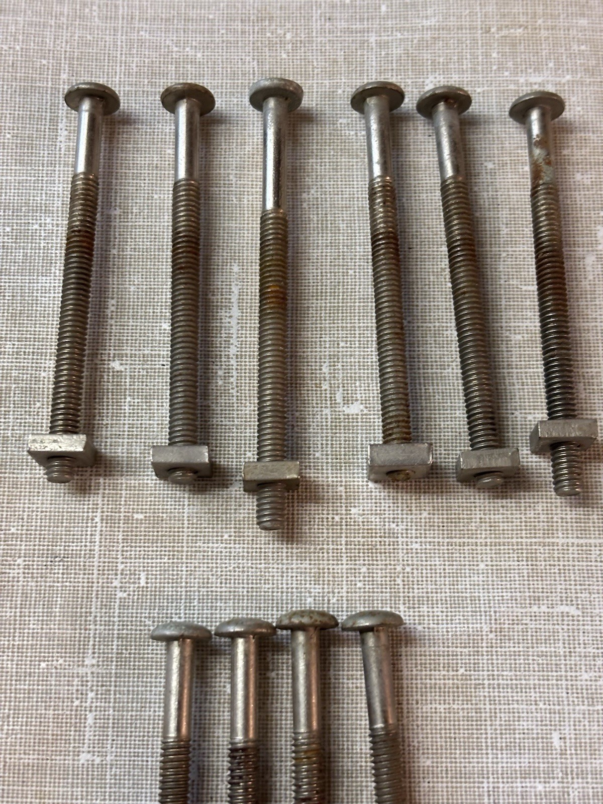 Vtg Set Of 10 Hexagon Shape Clear Glass Drawer Cabinet Pulls With Screws 40’s