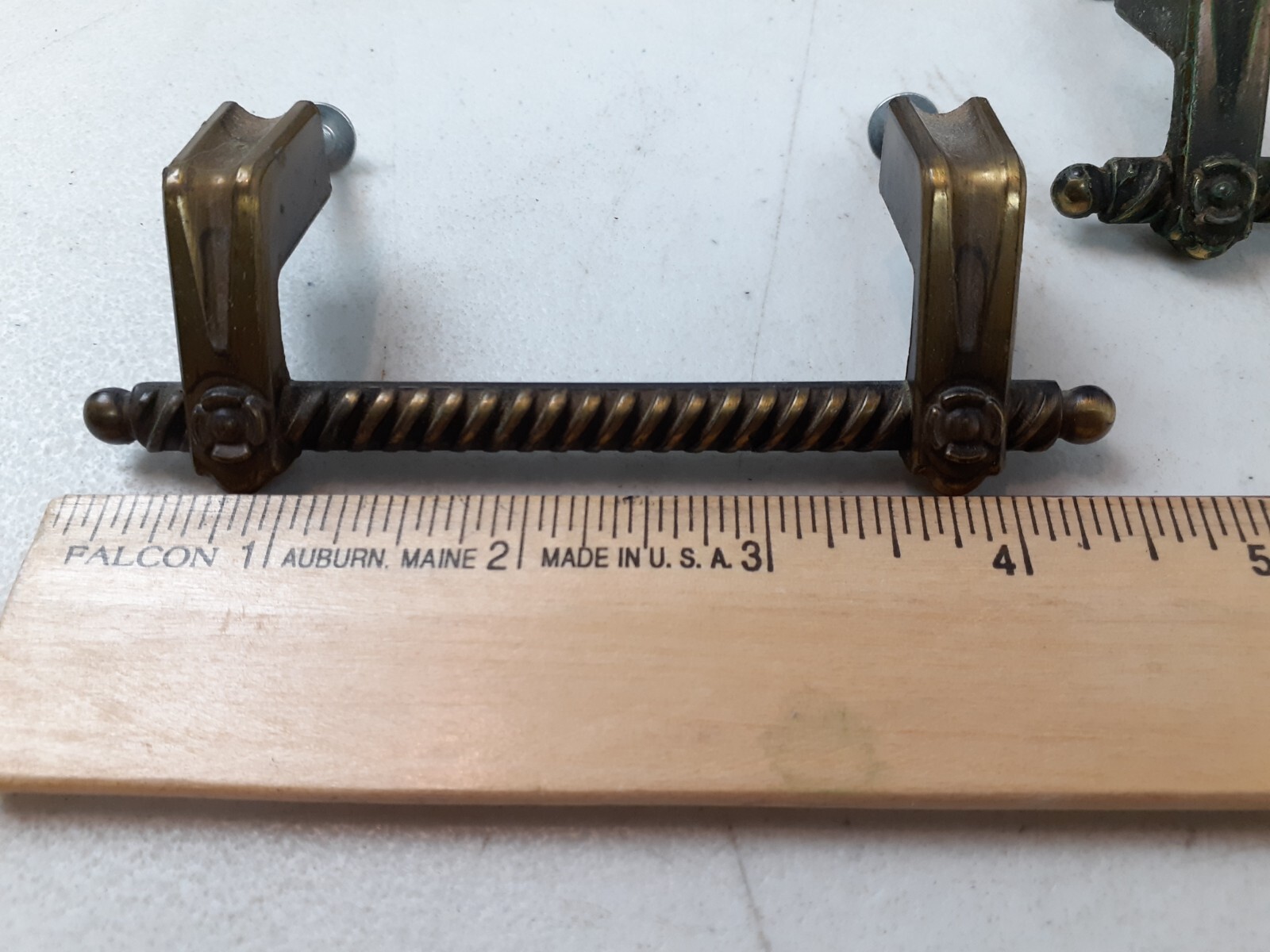 Lot of 11 Vintage Ajax “Roped” Metal Drawer Pull/Cabinet Handles w Screws 4.5″