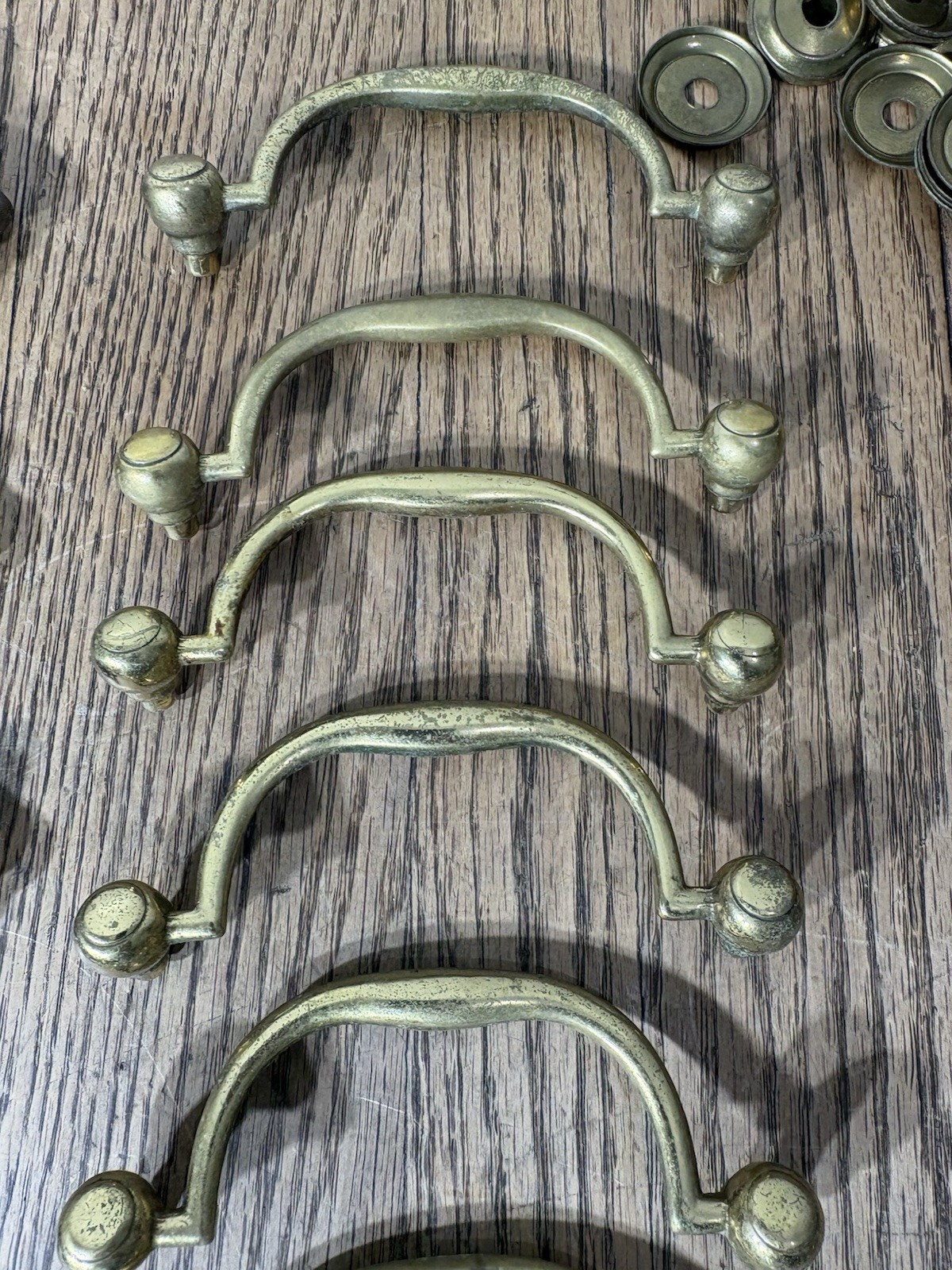 Vintage Antique Lot Brass Drawer Pulls Heavy Knobs Handles Furniture Hardware